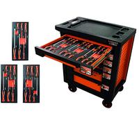 FISCHER DAREX Servante d'atelier equipée de 18 outils 810496 Orange/Noire