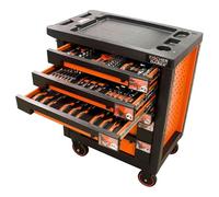 Fischer Darex - Servante d'atelier verrouillable, 6 tiroirs équipés clés + douilles+ tournevis 130 outils