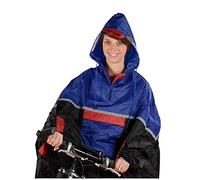 Fischer Deluxe Poncho de Pluie de Luxe Mixte, Bleu/Noir/Rouge, Taille Unique Große Größen