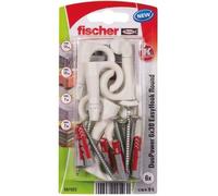 fischer - Crochet EasyHook rond avec cheville DuoPower 6x30 pour suspensions et charges élevées/Paquet de 6
