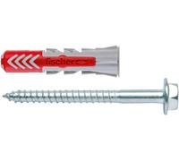 Fischer DuoPower Chevilles Murs & Vis Rouge/Gris Plusieurs Tailles 6x50 8x65