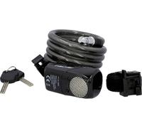 FISCHER FAHRRAD Antivol à câble spiralé anthracite avec alarme fermeture à clé