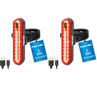 FISCHER Fahrrad Feu arrière de vélo LED à Batterie Noir (Lot de 2)