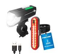 FISCHER Set d'éclairage de vélo à LED rechargeable, 80 lux