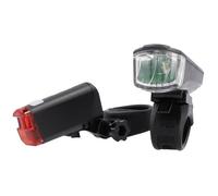 FISCHER Kit d'éclairage LED pour vélo - Petite boîte - avec Technologie LED - Protection Contre Les éclaboussures - Noir