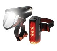 FISCHER FAHRRAD Kit d'éclairage de vélo PLUS 110 + TWIN STOP LED noir