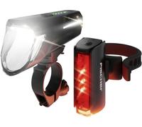 FISCHER FAHRRAD Kit déclairage de vélo PLUS 110 + TWIN STOP LED noir