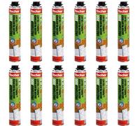Fischer Fastgrip Lot de 12 mousse polyuréthane 800 ml pour panneaux isolants et plaques de plâtre, utilisation avec pistolet