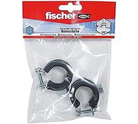 Fischer FGRS Plus 1/2" B Lot de 2 colliers de serrage 1 pièce avec fermeture rapide et insert d'isolation acoustique pour fixer des tuyaux jusqu'à 1/2" Filetage de raccordement M8 - Réf. 49861