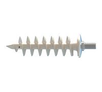Fischer FID-V M8 Chevilles de fixation sur manteau et panneaux isolants de colliers pluviaux et gouttières, double vis métrique, blanc, 90 mm
