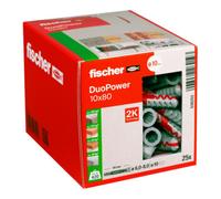 fischer fischer Cheville bi-matière DuoPower 10 x 80 sans vis, boîte à fenêtre Quantité:25