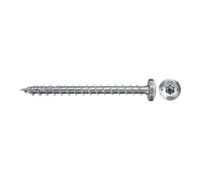 fischer - Vis à bois PowerFast II 5,0x50 Tête cylindrique bombée, empreinte TX, zingué blanc, filetage total/Boite de 100