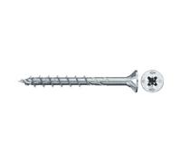 Fischer – Vis PowerFast FPF II CZP 6,0x60, tête fraisée, empreinte PZ, zingué blanc – Boîte de 100