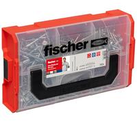 fischer FIXtainer PowerFast II Vis pour panneaux d'aggloméré, boîte de 700 vis et 2 embouts, tête fraisée, filetage partiel, filetage complet et entraînement Torx, kit universel de fixation