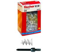 Fischer GK Lot de 100 chevilles spécifiques pour cloison sèche, accessoires de montage inclus