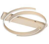 Fischer & Honsel Circly Plafonnier pour salon, chambre à coucher, 56 cm, couleur sable, métal, design moderne, intensité variable avec télécommande, LED 35 W