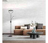 Fischer & Honsel Davos Lampadaire à éclairage indirect, avec bras de lecture, LED, 40470,