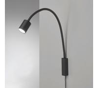 Fischer & Honsel 30498 Justi Spot de lit Flex Noir sable Largeur 6 cm Hauteur 52 cm A 40 cm Avec interrupteur 1 ampoule GU10 LED max. 4 W 3000 K 320 lm Classe d'efficacité énergétique G