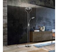 FISCHER & HONSEL Lampadaire LED Davos, dimmable, gris, Salon / Salle à manger, Métal, Lampadaire LED