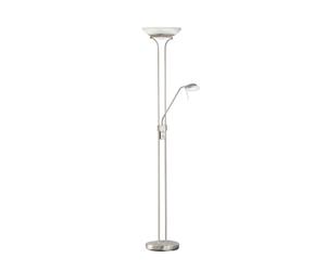 Fischer & Honsel Lampadaire Pool TW 1 x LED 28 W avec 1 x LED 5 W couleur nickel 3 niveaux CCT dimmable en continu bras flexible 40075 32 x 182 cm (L x l x h) 3500 lm 2700 K 3350 K 4000 K