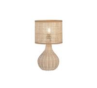 Fischer & Honsel Lampe de table naturelle naturelle Rebestrick Abat-jour naturel | H : 37,00 cm, diamètre : 20,00 cm | commutable via un interrupteur à cordon | 1 x E14 max. 25 W sans