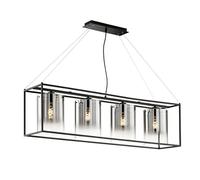 Fischer & Honsel Samu 60894 Suspension en verre Noir sable 115 x 25 cm 4 x E27 max. 40 W