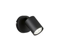 Fischer & Honsel Vano 30368 Applique murale LED avec interrupteur simple pour salon, couloir, chambre à coucher Culot GU10 Métal Noir sable 8 x 10 cm