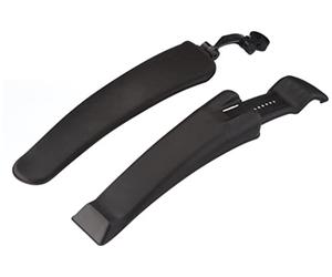 Fischer Kit de Protection Anti-éclaboussures pour vélo VTT - Avant et arrière - À Visser - avec réglage d'angle - Forme Large - Noir - 24-26"