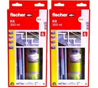fischer - Kit de scellement FIS HT II avec accessoires - 1 cartouche de scellement 300 ml, 2 embouts, 6 tiges filetées M10x160, 6 écrous, 6 rondelles, 6 tamis 16x130 (Lot de 2)