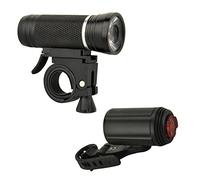 Fischer Kit d'éclairage de vélo 30/15 lux - avec Batterie - Phares Avant et arrière - 2 Fonctions d'éclairage - Protection Contre Les Projections d'eau Selon la Norme IP44 - Conforme à la législation