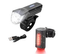 Fischer Kit d'éclairage LED avec éclairage au Sol 360° pour Plus de visibilité et de Protection, Batteries Rechargeables avec USB