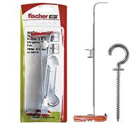 Fischer Lot de 2 chevilles pour plaques de plâtre DUOTEC 10 S avec crochet œillet ouvert, fixation à ancre pour charges élevées sur panneaux et plaques, trou 10 mm, 541076