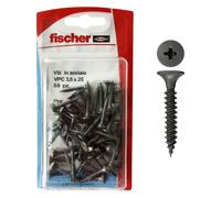 FISCHER Lot de 50 vis en acier inoxydable Vpc 3,5 x 25 pour plaques de plâtre