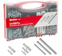 Fischer Mallette Drill & Fix 170 chevilles avec vis + embouts pour perceuse murale