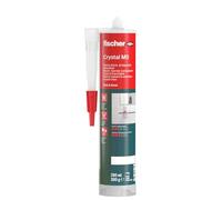 fischer - Mastic colle Crystal MS transparent pour l'intérieur et l'extérieur - 1 cartouche de 290 ml avec canule à capuchon refermable