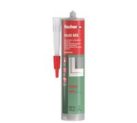 fischer - Mastic colle universel Multi MS noir - pour collage et étanchéité - 1 cartouche de 290 ml avec canule à capuchon refermable