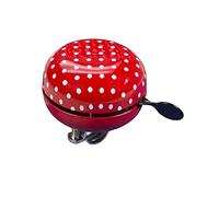 Fischer Maxi Sonnette de vélo, avec Position du Guidon, Rouge à Pois Blancs, Taille Unique, 80 mm