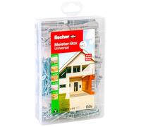 fischer Meister-Box Lot de 150 chevilles et vis universelles de 6 à 8 mm de diamètre, 35 à 50 mm de longueur, pour bricoleurs et professionnels, idéal pour toute la maison, chevilles universelles UX