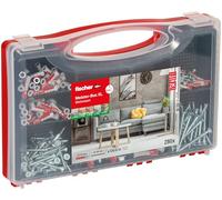 fischer Meister-Box XL Habitat Lot de 210 chevilles et vis de 5 à 10 mm de diamètre pour les bricoleurs et les professionnels, utilisation universelle pour supports inconnus en intérieur