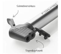 FISCHER Mini-pompe à air pour vélo ALU avec boîte de réparation