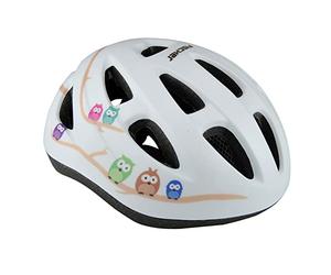 Fischer Pêcheurs Chouette Casque de vélo pour Enfant Motif Chouette, XS/S, Blanc