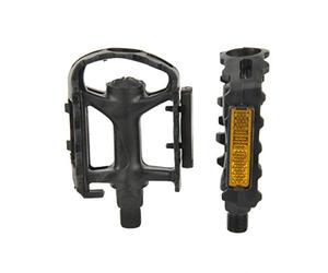 Fischer Pédales de VTT en Plastique, compatibles avec Tous Les Types de vélos, antidérapantes, avec réflecteurs, Noir