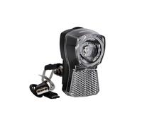 FISCHER Phare Avant LED pour vélo 45/20 Lux, avec Batterie et Fonction de Charge USB, Look Dynamo, Protection Contre Les Projections d'eau Selon IP44, approuvé StVZO, Noir