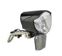 Unitec Phare de vélo à dynamo LED 70 lux – Feu de position – Crépuscule automatique Noir