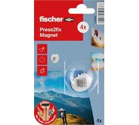 fischer Press2Fix Lot de 4 crochets magnétiques à fixer sur plaque de plâtre et bois tendre