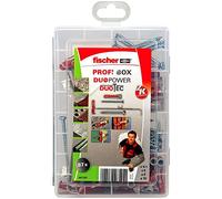 fischer - Profi-Box de 45 chevilles DuoPower bi-matière et multi-matériaux, 6 chevilles à bascule DuoTec et 36 vis/Assortiment de 87 pièces