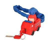 FISCHER Protec CK65 Antivol à chaîne pour vélo avec 2 clés, design coloré, haute sécurité pour vélos d'enfants, bleu, longueur : 65 cm