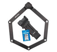 FISCHER Protec FN85 Antivol pliable pour vélo, rouleau à 4 chiffres avec combinaison de 10 000 chiffres, barres gainées de plastique, support et bandes antidérapantes, 85 cm de long