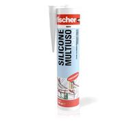 Fischer Silicone acétique multifonction noir SAM 280 ml, scellant anti-moisissure pour verre, aluminium, émail, céramique, convient pour salle de bain et cuisine, 9352