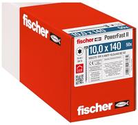 fischer - Tirefond PowerFast FPF II HWTF 10,0x140 revêtement zingué, Filetage Total, tête hexagonale avec Empreinte Torx/Boîte de 50